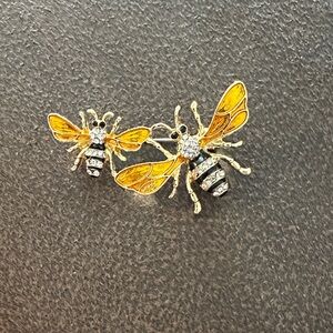 Gold and Black Bee Brooch